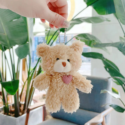 12cm Cute Bear Plush Keyring Pendant Soft Stuffed Plush Keychain Toy Backpack Pendant Birthday Gifts for Children