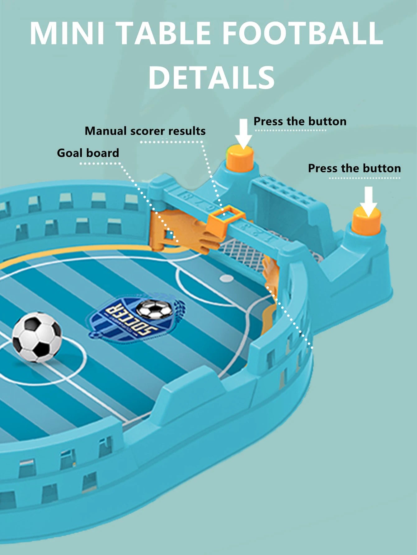Football Table Mini Tabletop Interactive Game, Soccer Tabletops Competition Sports Games Desktop Catapult Toys for Family Game
