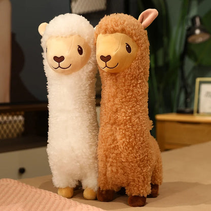 Furry Plush Llama Alpaca Plush Toy Stuffed Soft Long Plush Lifelike Alpaca Sheep Hug Throw Pillow Animals Nap Sleeping Pillow
