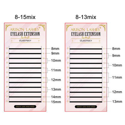 ARISON 3D/4D/5D/6D W-Shape Eyelashes Extension Premade Volume Fans YY-shape Lashes Faux Mink Soft Easy Faning Natural Lash
