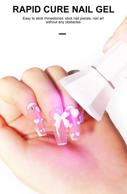 Rechargeable Portable UV LED Nail Lamp - Gel Polish Drying Desk Stand Light Support Base for Nail Art