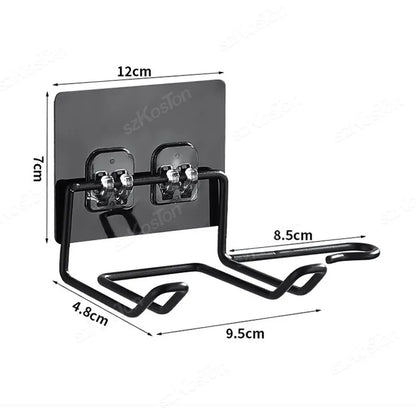 Hair Dryer Bracket Wall Mounted Hair Dryer Bracket Washroom Accessories Self-adhesive Home Storage Rack Bathroom Accessories