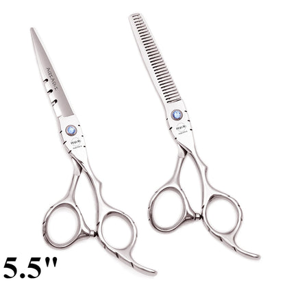 Professional Hairdressing Scissors 5.5" 6" AQIABI Japan Stainless Thinning Scissors Barber Shop Hair Cutting Scissors Red A1010