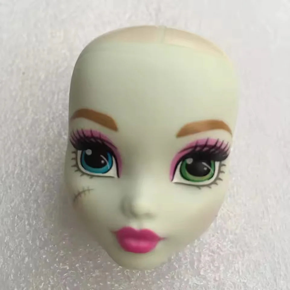 Glasses Eyes With Real Eyelashes Doll Heads Colorful Soft Doll Parts White Skin Doll Accessories Girl Gift Toys Figures