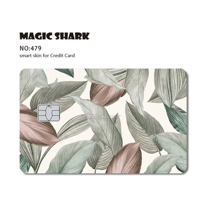 Magic Shark Cartoon Rabbit Warrior Flower Anime Chocolate PVC Sticker Film Skin Cover for Debit Credit Card