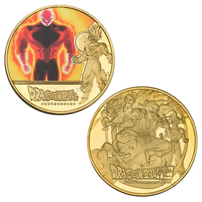 Dragon Ball Gold Plated Gold Coin Son Goku Vegeta Commemorative Coins Children Classic Anime Peripherals Collection Toy Souvenir