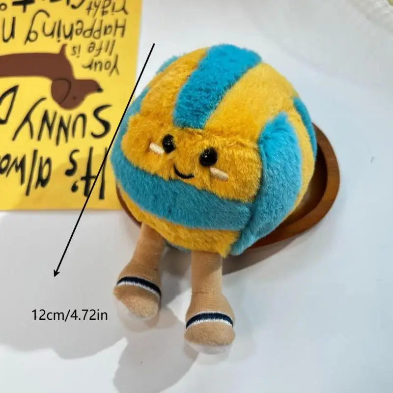 Soft Plush Cartoon Volleyball Toy, Fun Sports-Themed Keychain and Bag Decor