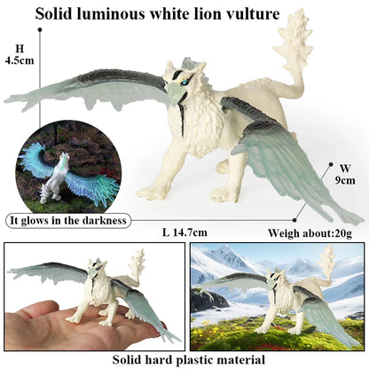 Oenux White Tiger Griffin Cerberus Lion Panther Tree Monster Fire Dragon Dinosaurs Model Action Figures Collection Kid Toy