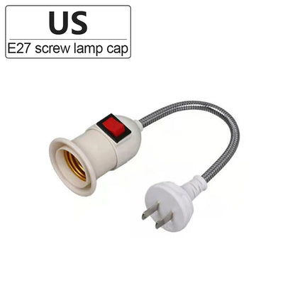 Direct Plug-in Rotary Lamp Head E27 Socket Lamp Converter with Switch EU US Plug Lamp Holder LED Table Lamp Led Base Lamp Base ﻿