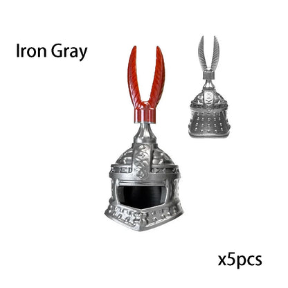 Viking Pirate Age Bullhorn Hat Medieval Knight Roman Warrior Soldier Helmet Action Figures Building Blocks Toys For Children