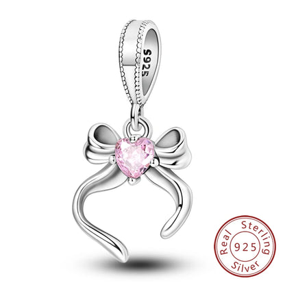 Hot Sale 925 Sterling Silve Charms Beads Forever Love Heart Sister Family Life Charms Dangle For Bracelet Woman Jewelry Gifts