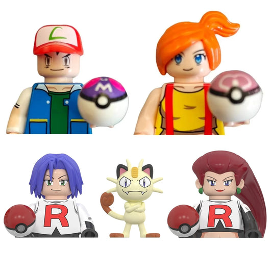 Pokemon Trainer Pikachu Charizard Building Blocks Ash Ketchum Misty Serena Mini Action Figure Toys