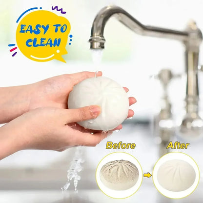 Colorful Dumpling Stress Balls Fidget Sensory Toy Squeeze Dough Ball Stress Relief Hand Toy Bun with Food Steamer Stretchy Desk