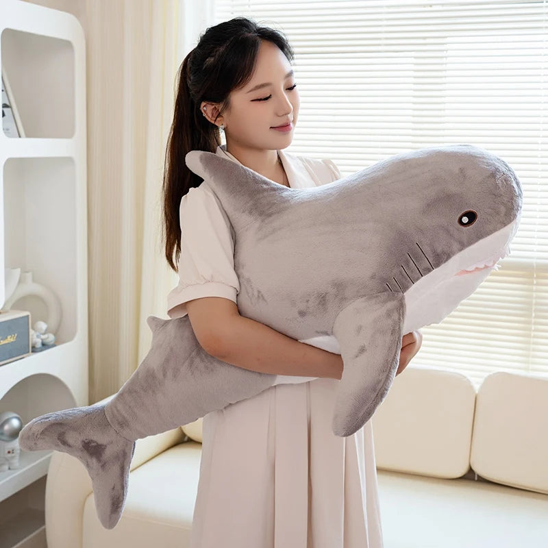 100cm Cartoon Hot Sell Soft Rainbow Shark Plush Doll Pillow Sea Creatures Colorful Shark Plush Toy Warm Hug For Boys Girls Gifts