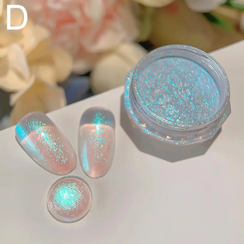 Pearl Effect Nail Powders Mirror Aurora Chrome Mermaid Nails Art Powder Rainbow AB Magic Mirror Pearl Shell Powder Supplies