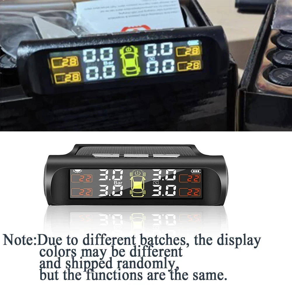 K01 TPMS Solar Sensor Intelligence Wireless Tire Pressure Monitoring System Auto Security Alarm Device With 4 Sensors