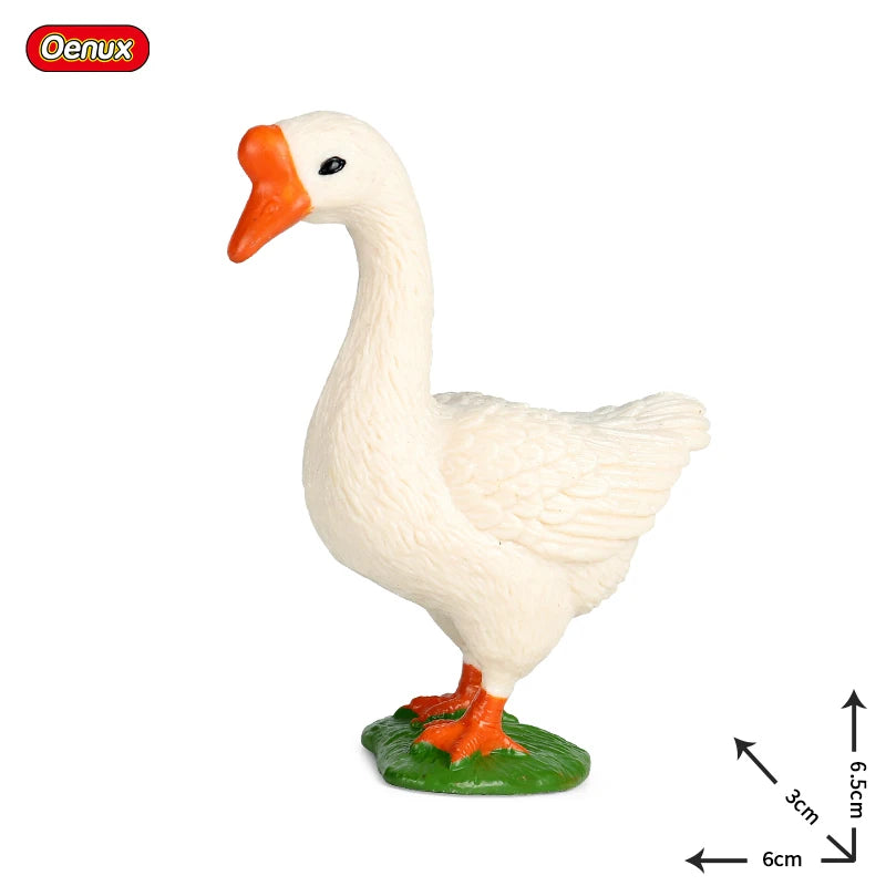 Oenux Poultry Model Simulation Goose Swan Gaggle Duck Flock Action Figures Farm Animals Figurine Miniature Education Kids Toy