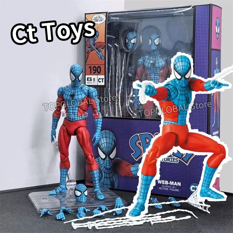 New CT Toys Spiderman Figure Mafex 185 Miles Morales 2099 Classic Costume Spider-Man Action Figure Anime Mafex185 Figurine Toys