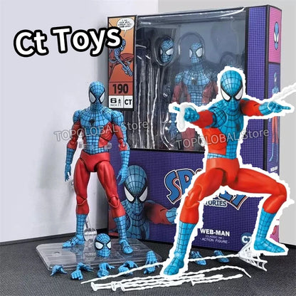 New CT Toys Spiderman Figure Mafex 185 Miles Morales 2099 Classic Costume Spider-Man Action Figure Anime Mafex185 Figurine Toys
