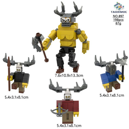99 Nights in the Forest Toy Owl Goat Deer Monster Building Block Set Model Assembly Building Blocks Halloween Decoration Gift