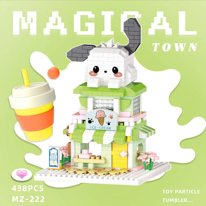 Cartoon Anime Hello Kitty Blocks Kuromi My Melody Cinnamoroll Mouse Building Blocks Doll Toy Kids Birthday Gift