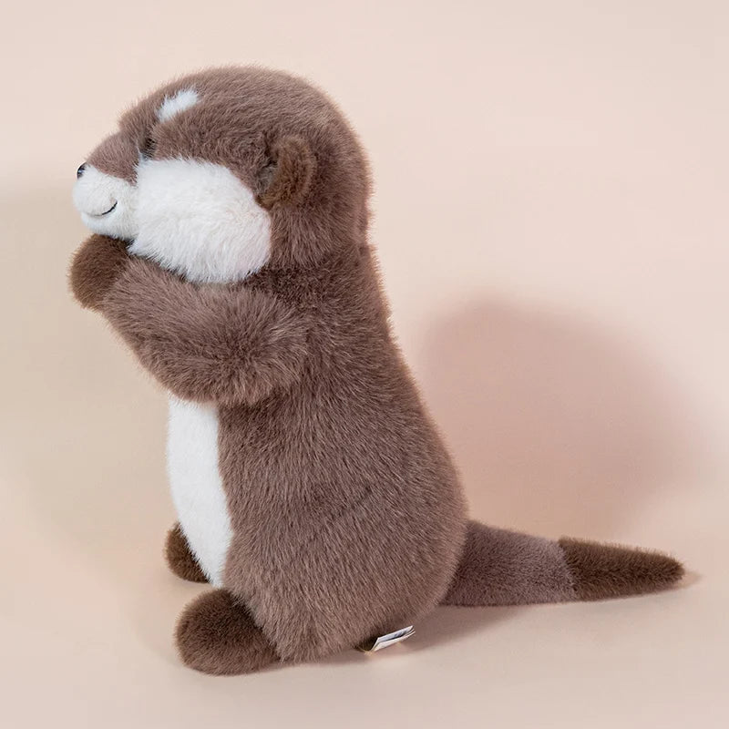 Hugging Otter Plush Toys Fluffy Cozy Magnetic Animal Doll Cute Well-behaved Baby Otter Doll Funny Children Toys Nice Gift