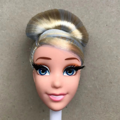Glasses Eyes With Real Eyelashes Doll Heads Colorful Soft Doll Parts White Skin Doll Accessories Girl Gift Toys Figures