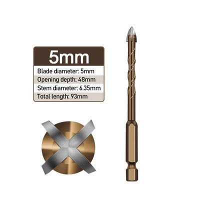 Masonry Concrete Drill Bits For Glass Ceramic Tile Brick Plastic Wood Mason Hard Alloy Wall Hole Opener Hex Shank 3mm To 12mm