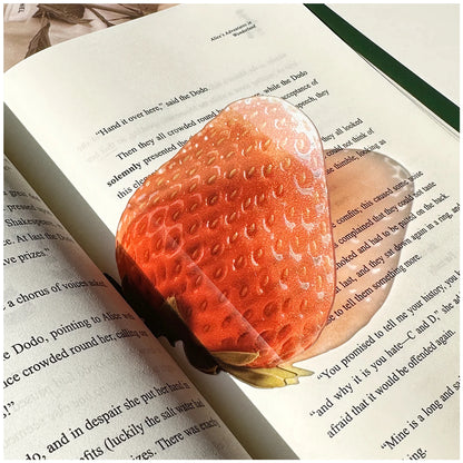 Delicate Transparent Acrylic Apple Bookmark Reading Mark Student Gift Premium Feeling Cute Grape Tomato Bookmarks