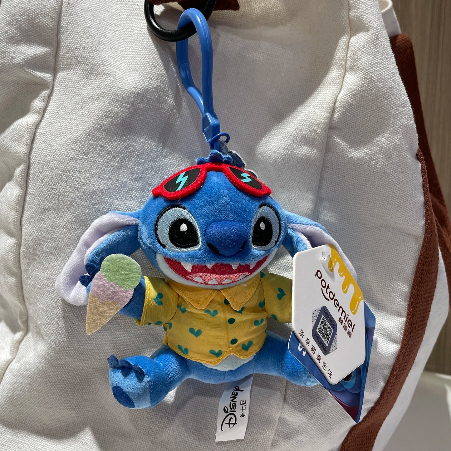 Original Disney Toy Story Stitch Kawaii Winnie Lotso Plush Doll Cartoon Stuffed Anime Keychain Pendant Strap Toys Gift For Kids