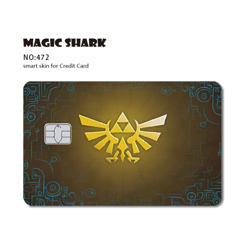 Magic Shark Cartoon Rabbit Warrior Flower Anime Chocolate PVC Sticker Film Skin Cover for Debit Credit Card