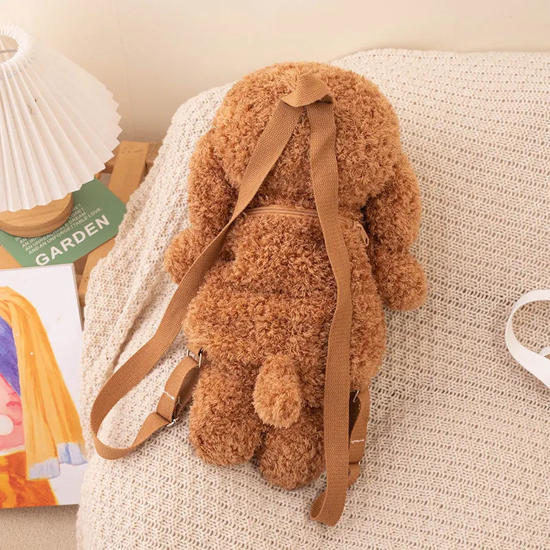 Kawaii 35/45CM Creative White Brown Dog Soft Plush Backpack School Bag Sofa Girls Kids Birthday Christmas Presents Home Decor