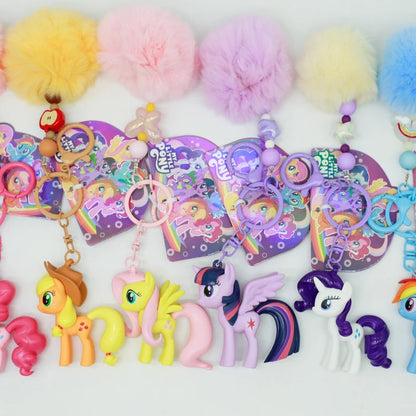 My Little Pony Action Figure Rainbow Dash Twilight Sparkle Fluttershy Pinkie Pie Toy Key Chain Bag Pendant Decoration Kids Gifts