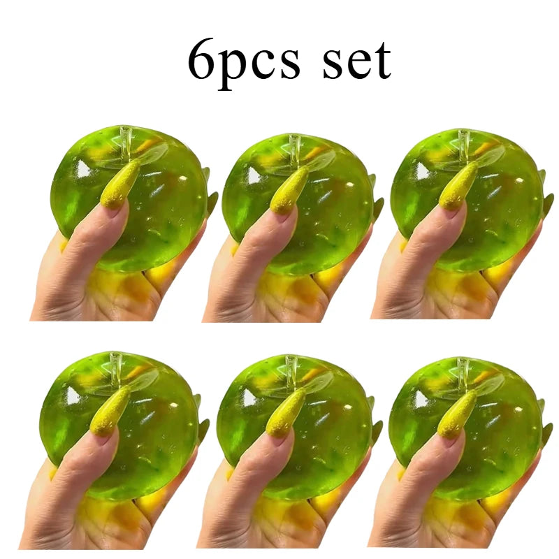 Green Apple Squeeze Toys Relieve Stress and Vent Anger Fidget Toys Plasticity Squeeze toys To Relieve Stress for Friends