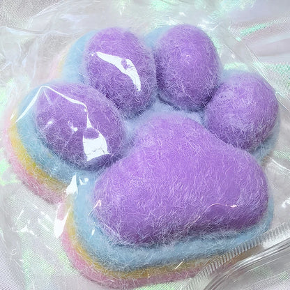 12cm Gradient Color Cat Paw Pinch Decompression Toy Squishy Fidget Toy Relax Squeeze Toy Slow Rebound Stress Relief Cat Claw Toy