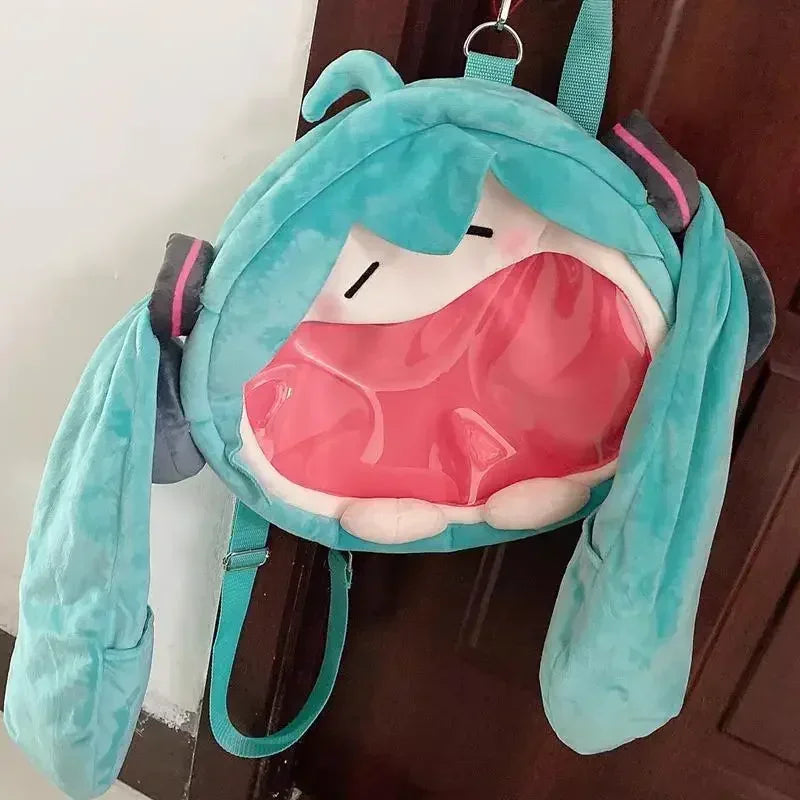 Hatsune Miku Shoulder Bag New Backpack Cute Anime Girl Plush Cartoon Kawaii Knapsack Student Bag Packet Kids Gifts Toys
