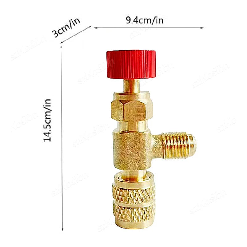 Liquid Safety Valve R410A R22 Air Conditioning Refrigerant 1/4" Safety Adapter Air Conditioning Repair And Fluoride Safety Valve