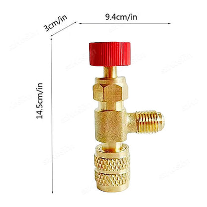 Liquid Safety Valve R410A R22 Air Conditioning Refrigerant 1/4" Safety Adapter Air Conditioning Repair And Fluoride Safety Valve