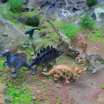 Oenux 12PCS Small Jurassic Dinosaur Set Brinquedo T-Rex Velociraptor Spinosaurus Mosasaur Model Action Figure Collection Kid Toy