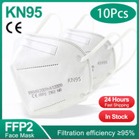 10PCS White-KN95