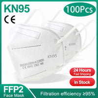 100PCS White-KN95