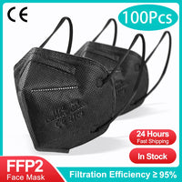 100PCS Black-KN95