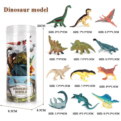 Oenux Miniature Animals Set Wild Sealife Farm Dinosaur Brinquedo Figurine Model Action Figures Zoo Cute Education Kids Toy Gift